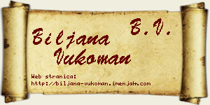 Biljana Vukoman vizit kartica